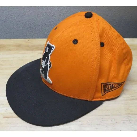 Baseballism Limited Edition Cali Bay Bear Cap Hat Snapback Orange Black Baseball